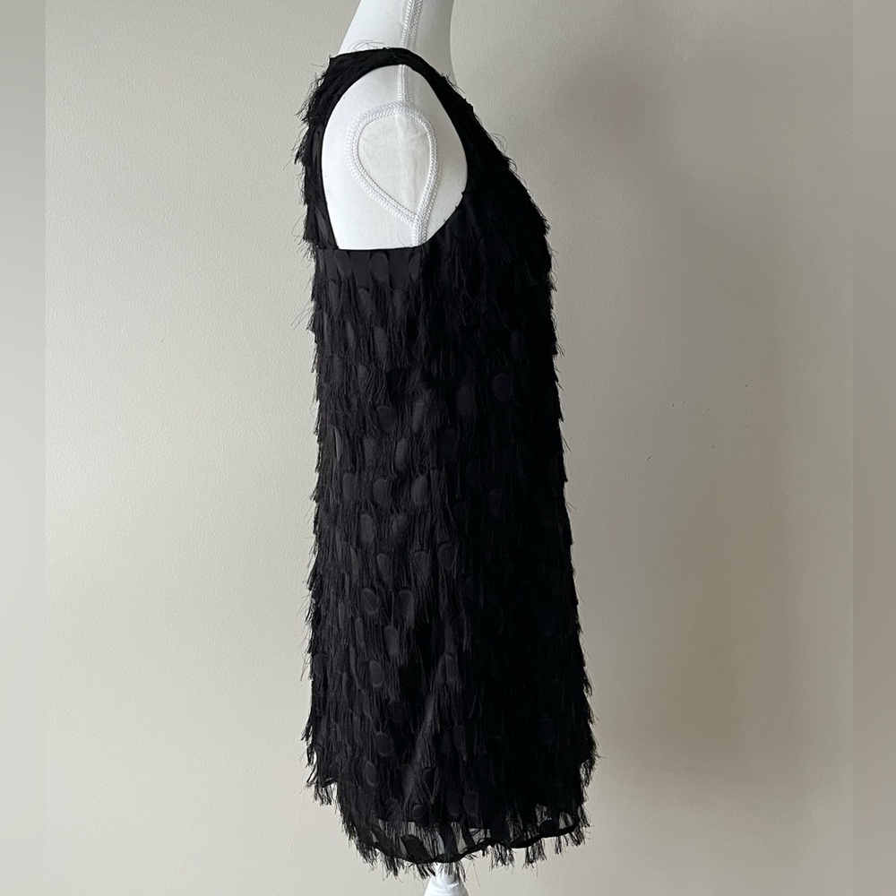 Anthropologie NWT Roxie Fringe Party Mini Dress Black Size 4 - Picture 5 of 7